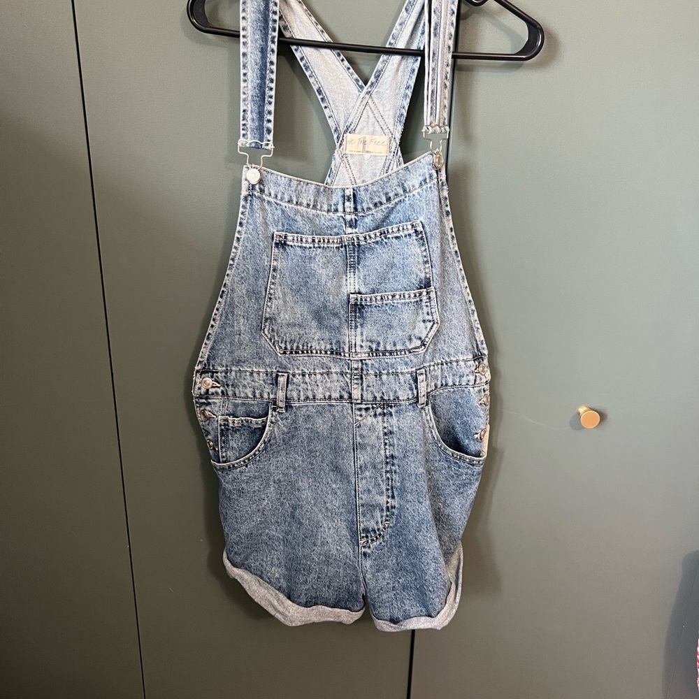We The Free Light Blue Denim Overalls